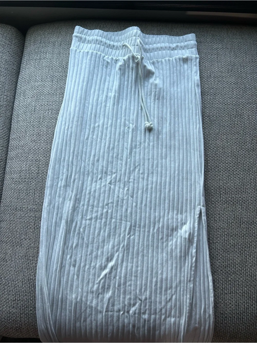 Universal Thread White Ribbed Drawstring Maxi Skirt - Picture 1 of 2